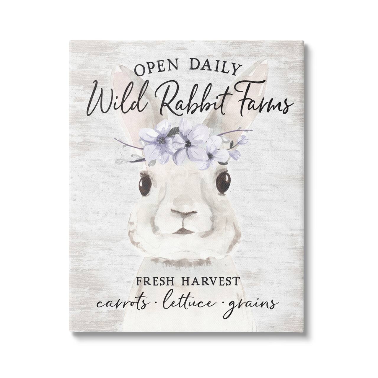 Stupell Industries Wild Rabbit Farms Weathered Floral Crown Sign Canvas Wall Art